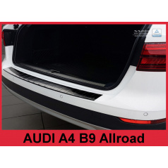 Nerez kryt- černá ochrana prahu zadního nárazníku Audi A4 B9 Allr. 2016+