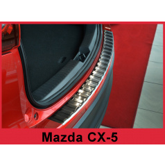 Nerez kryt-černá ochrana prahu zadního nárazníku Mazda CX-5 2012-17