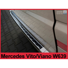 Nerez kryt-černá ochrana prahu zadního nárazníku Mercedes Vito, Viano W 639 2003+