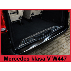 Nerez kryt-černá ochrana prahu zadního nárazníku Mercedes V W447 Vito III 2014+