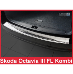 Nerez kryt- ochrana prahu zadního nárazníku Škoda Octavia III FL kombi 2016+