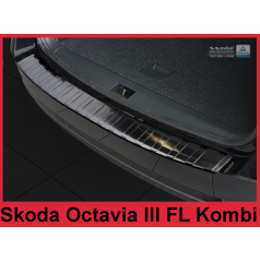 Nerez kryt- černá ochrana prahu zadního nárazníku Škoda Octavia III FL kombi 2016+