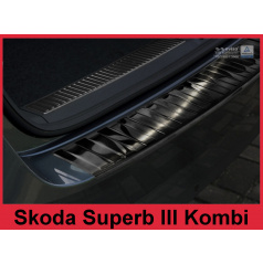 Nerez kryt- černá ochrana prahu zadního nárazníku Škoda Superb III kombi 2015+