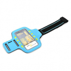 Elegantní reflexní držák smartphonu na paži 8 LED modrý