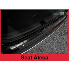 Nerez kryt- černá ochrana prahu zadního nárazníku Seat Ateca 2015-16