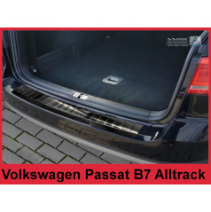 Nerez kryt- černá ochrana prahu zadního nárazníku Volkswagen Passat B7 Alltrack 2012-14