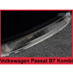 Nerez kryt- černá ochrana prahu zadního nárazníku Volkswagen Passat B7 kombi 2011-14