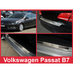 Nerez kryt- sestava-ochrana prahu zadního nárazníku+ochranné lišty prahu dveří VW Passat B7 2011-14