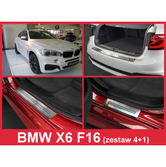 Nerez kryt- sestava-ochrana prahu zadního nárazníku+ochranné lišty prahu dveří BMW X6 F16 2014-16