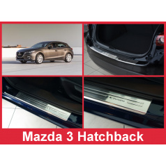 Nerez kryt- sestava-ochrana prahu zadního nárazníku+ochranné lišty prahu dveří Mazda 3 Htb. 2012-16
