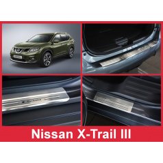Nerez kryt- sestava-ochrana prahu zadního nárazníku+ochranné lišty prahu dveří Nissan X-Trail III 2014-17