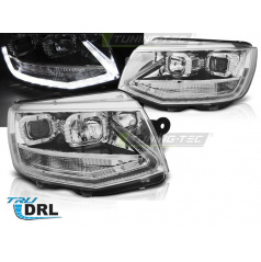 VW T6 15- přední čirá světla chrome LED TRU DRL