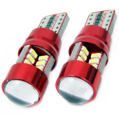 Žárovky 27 SMD LED T10 (W5W) 12V bílá CAN-BUS s čočkou