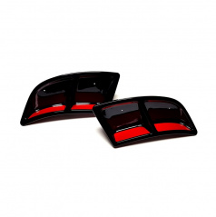 Atrapy výfuku Turbo design RS230 Glossy black - Glowing Red - Škoda Karoq