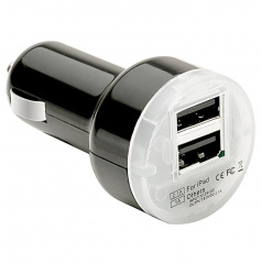 Led USB nabíječka modré podsvícení  12-24V (1,01 do 2,1 A)
