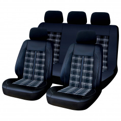 Luxusní univerzální autopotahy GTI STYLE černo šedé 9 ks