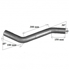 Univerzální výfukové ocelové potrubí 60 mm