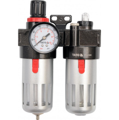 Regulátor tlaku vzduchu 1/4", max. 0,93MPa, s filtrem (90ccm) a přimazáváním (60ccm)