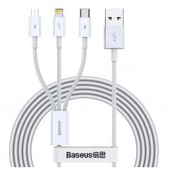 Multikabel do telefonu USB/ 3 konektory (iPhone +  iPad, USB typ C a microUSB)