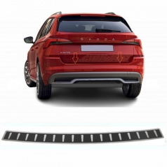 Nerez / karbon ochranný panel zadního nárazníku Škoda Kamiq 2019+