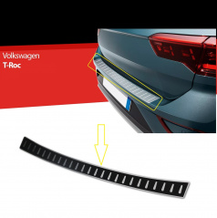 Nerez / karbon  ochrana prahu zadního nárazníku VW-T-Roc 2017+ vč. fcl. 2021+