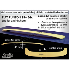 FIAT PUNTO II 3D (99+) spoiler zad. dveří horní (EU homologace)