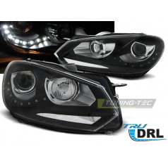 VW Golf 6 10.08-12 přední čirá světla Daylight black TRU DRL