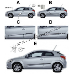 Boční ochranné lišty dveří - Kia Rio III, sedan, 2012 -