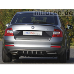 Difuzor zadního nárazníku s převleky - ABS černá metalíza - Škoda Octavia III Limousine / Combi