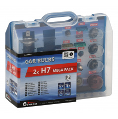 Žárovky náhradní 12V servisní box Mega H7+H7+pojistky