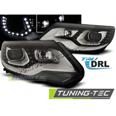 VW Tiguan 2011 přední čirá světla LED True DRL black