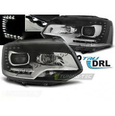 VW T5 2010-15 přední čirá světla LED TRU DRL Xenon Look