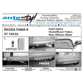 Zadní difuzor stříbrný Škoda Fabia II 