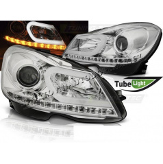 Mercedes W204 C-Klasa 2011-14 přední čirá světla chrome Tube Light