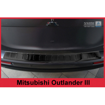 Nerez kryt- černá ochrana prahu zadního nárazníku Mitsubishi Outlander III 2012-15