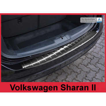 Nerez kryt- černá ochrana prahu zadního nárazníku Volkswagen Sharan II 2010+