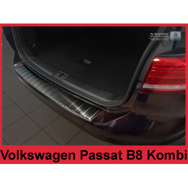 Nerez kryt- černá ochrana prahu zadního nárazníku Volkswagen Passat B8 kombi 2014+
