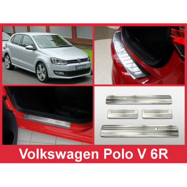Nerez kryt- sestava-ochrana prahu zadního nárazníku+ochranné lišty prahu dveří VW Polo V 6R 2009-14