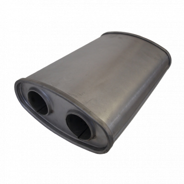 Univerzální ocelový výfukový tlumič š225 x d330 x v108mm ( 55 mm vstup)