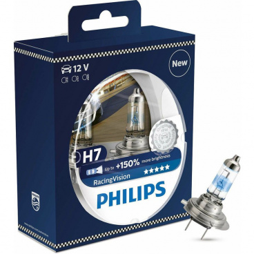 Žárovka Philips Racing Vision H7 12V 60/55W + 150% 2ks 