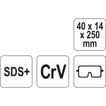 Sekáč SDS+ plochý 40 x 14 x 250 mm CrV
