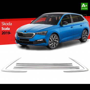Nerez obložení oken Škoda Scala 2019+ (6 dílů)