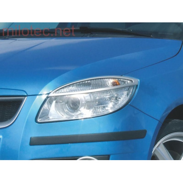 Kryty světlometů Milotec (mračítka) ABS stříbrný Škoda Roomster / Fabia II