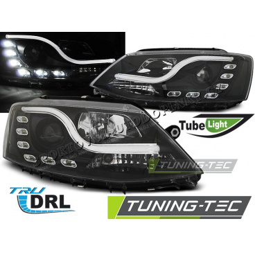VW Jetta VI 1.2011-  přední čirá světla Tube Light TRU DRL black