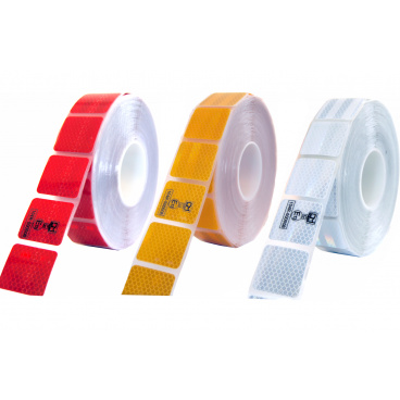 Samolepící páska reflexní dělená 1m x 5cm žlutá, bílá, červená
