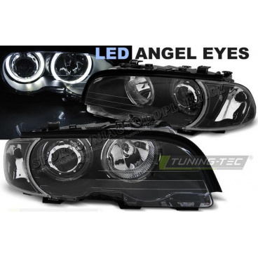 BMW E46 04.1999-03.2003 Coupe / Cabrio přední čirá světla Angel Eyes LED black